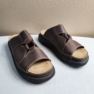 Faded Glory Womens |9.5| Y2K 90s Brown Vegan Leather Chunky Lug Platform Sandals